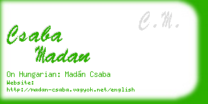 csaba madan business card